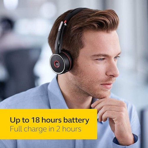 Jabra Evolve 75 UC Wireless Bluetooth Headset Active Noise-Cancelling Microphone - Picture 5 of 10