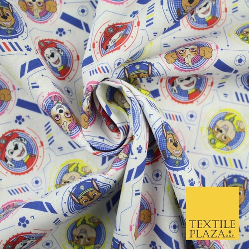 Caras de carácter PAW PATROL impresión digital techno 100 % algodón tela 59" 8215 - Imagen 3 de 4