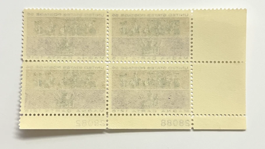 USA Scott #1265 1965 5 Cent Magna Carta Plate Block #28088/28082 - Image 2 of 2