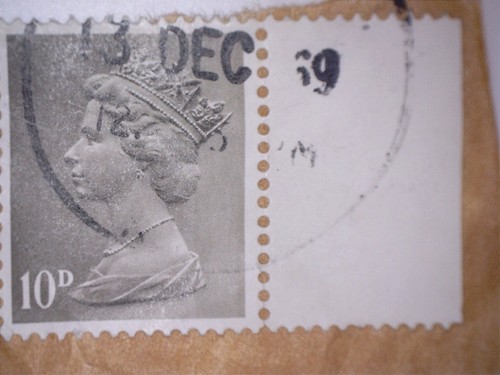 1 x GB USED 10d MACHIN DEFINITIVE PRE-DECIMAL HV STAMP 13 DEC 1969 POSTMARK - Picture 3 of 4