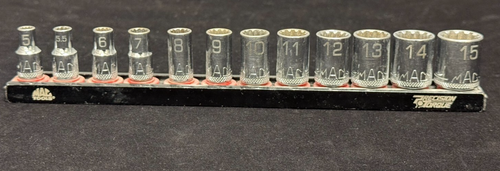 Mac Tools 12-PC. 1/4" Drive Metric Spline Socket Set 5mm-15mm SXM12SBRPT - Picture 1 of 6