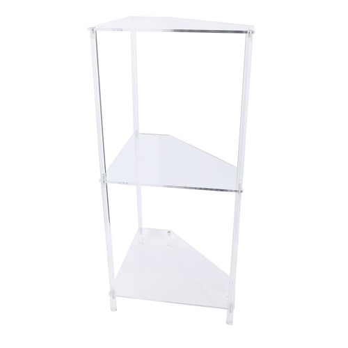 3 Tier Triangular Acrylic Corner Side Table Small Corner Side Table Bathroom UK - Picture 20 of 24
