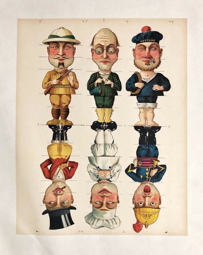 Vintage 1910 Französisch Spiel Poster Leinenrücken Matrose Koch Soldat 18x14" ORIGINAL - Bild 2 von 3