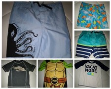 Boy's Bathing Suit Swim Trunks Rash Guard You Choose Pattern Size 4T
