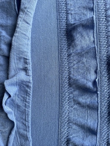 Blue Synthetic Ruche Ruffle Knit Fabric - 52 in x 42 - Picture 6 of 6