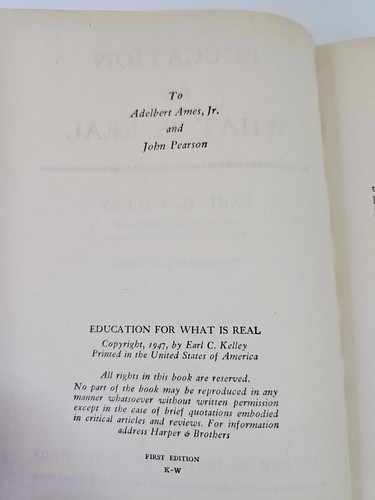Education For What Is Real by Earl C. Kelley - Hardcover 1947 - 1st Edition - 第 9/12 張圖片