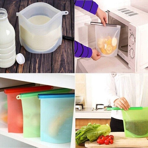Reusable Thick Silicone Food Storage bags Zip Lock Freezer bag Leak Proof UK - Picture 13 of 20