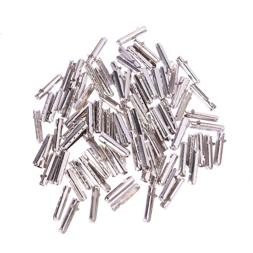 100 PCS Shoelace Metal Head Crimp End Tips Decoration Repair Part - Picture 2 of 12