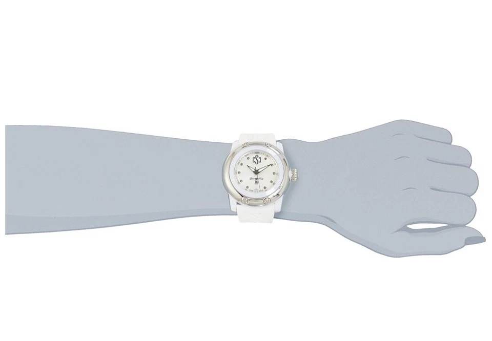 Reloj Glam Rock para mujer GR64003-SLVM Palm Beach esfera plateada blanco silicona Foto 2 de 4