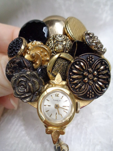 Estate Jewelry ~ TIMEX Watch Button Cluster Brooch SALZBURG Pierced Earrings LOT - Picture 6 of 14