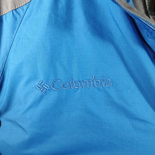 Columbia Titanium Rain Jacket Men L Blue Gray Packable Logo Lightweight Outdoors - Picture 6 of 13