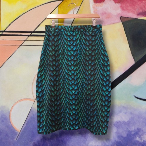 Dragon Scales Pencil Skirt Size 10 - 12 Midi Handmade Alternative Clothing Punk - Picture 1 of 6