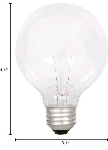 SYLVANIA G25 Globe Glühbirne, 40W, 2850K, 290 Lumen, klare Leuchtmittel, Doppellebensdauer 12er Pack - Bild 8 von 8