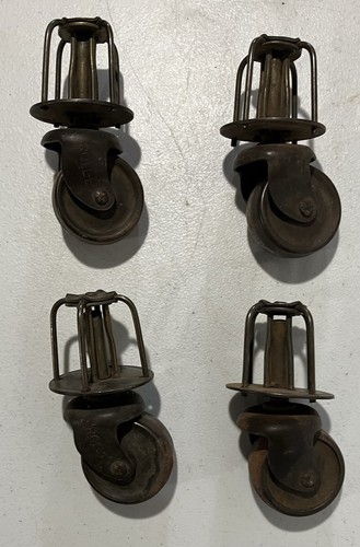 Roll-E-Z Steel Casters Furniture Chair Set of 4 Rollers Vintage