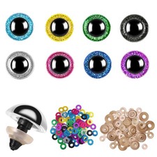160Pcs 16Mm Safety Eyes for Amigurumi Glitter Plastic Safety Eyes for Crochet wi