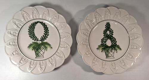 Vintage Topiary weiße Teller Made in Italy 1980er San Marco 8,5" 2er Set - Bild 2 von 11