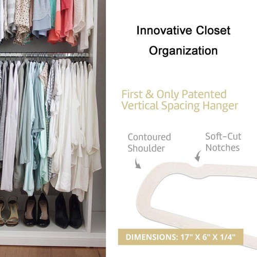 Velvet Hangers 50 Pack, Ultra Slim & Short Neck Hanger, 360 Swivel Hook, Spac... - Picture 7 of 7