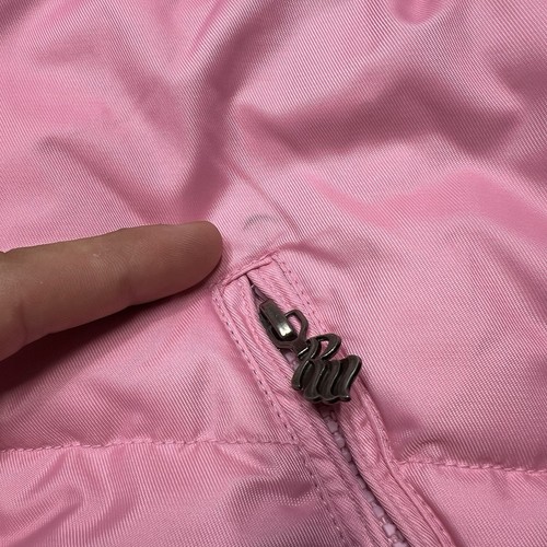 Rocawear Womens Cropped Bomber Jacket Pink Sz L Deadstock Y2K Down Fill Faux Fur - Picture 18 of 18