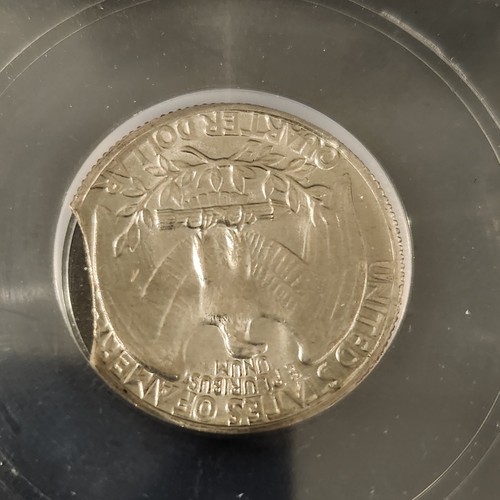 1965 Washington Quarter ICG Certified Clipped Planchet Signed Austin Hutto Pres. - Picture 3 of 4