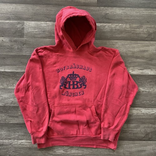 Vintage Hofbrauhaus Munchen Pullover Sweatshirt Germany Red Hoodie Size M/L