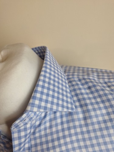 Charles Tyrwhitt Shirt Blue Check 16.5" - 35" Slim Fit Non Iron - Picture 3 of 5