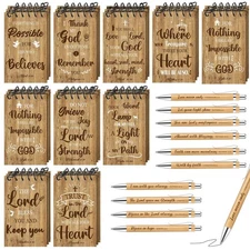 Pasimy 60 Pcs Christian Gifts Bulk Religious Notebooks and Pens Spiral Bible ...