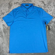 G/FORE Melange Ice Nylon Polo Shirt Mens XL Blue Stretch Golf 100 New NWT