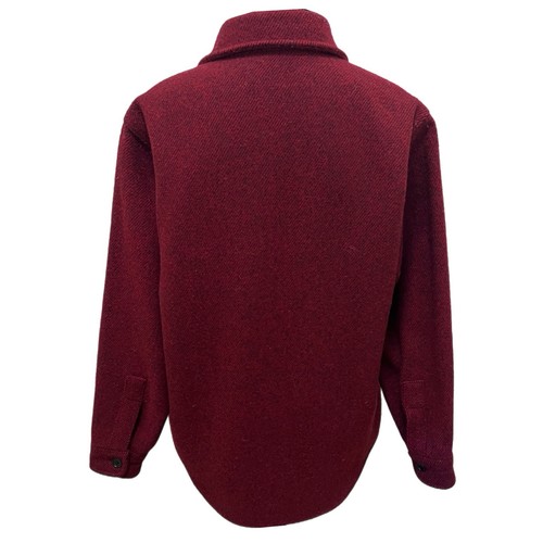 Vintage L.L. Bean Northwoods Wool Shirt 80s Crimson Chore Shacket - Size Medium - Picture 5 of 8