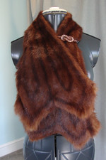 Vintage Mink Fur Wrap Scarf with Bakelite Hook