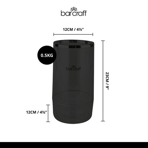 BarCraft Refrigeratore Isolato Bottiglia Singola Acrilico con Dettagli Cromati - Foto 8 di 12
