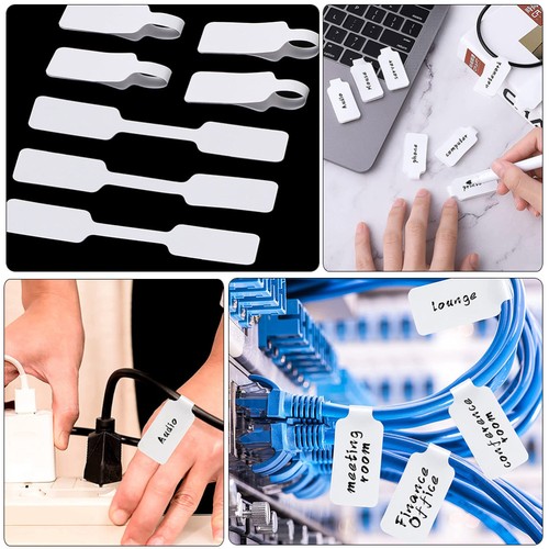 100 Pcs Writable Cord Tags Cable Set Office Child Blank Labels Stickers - 第 11/12 張圖片