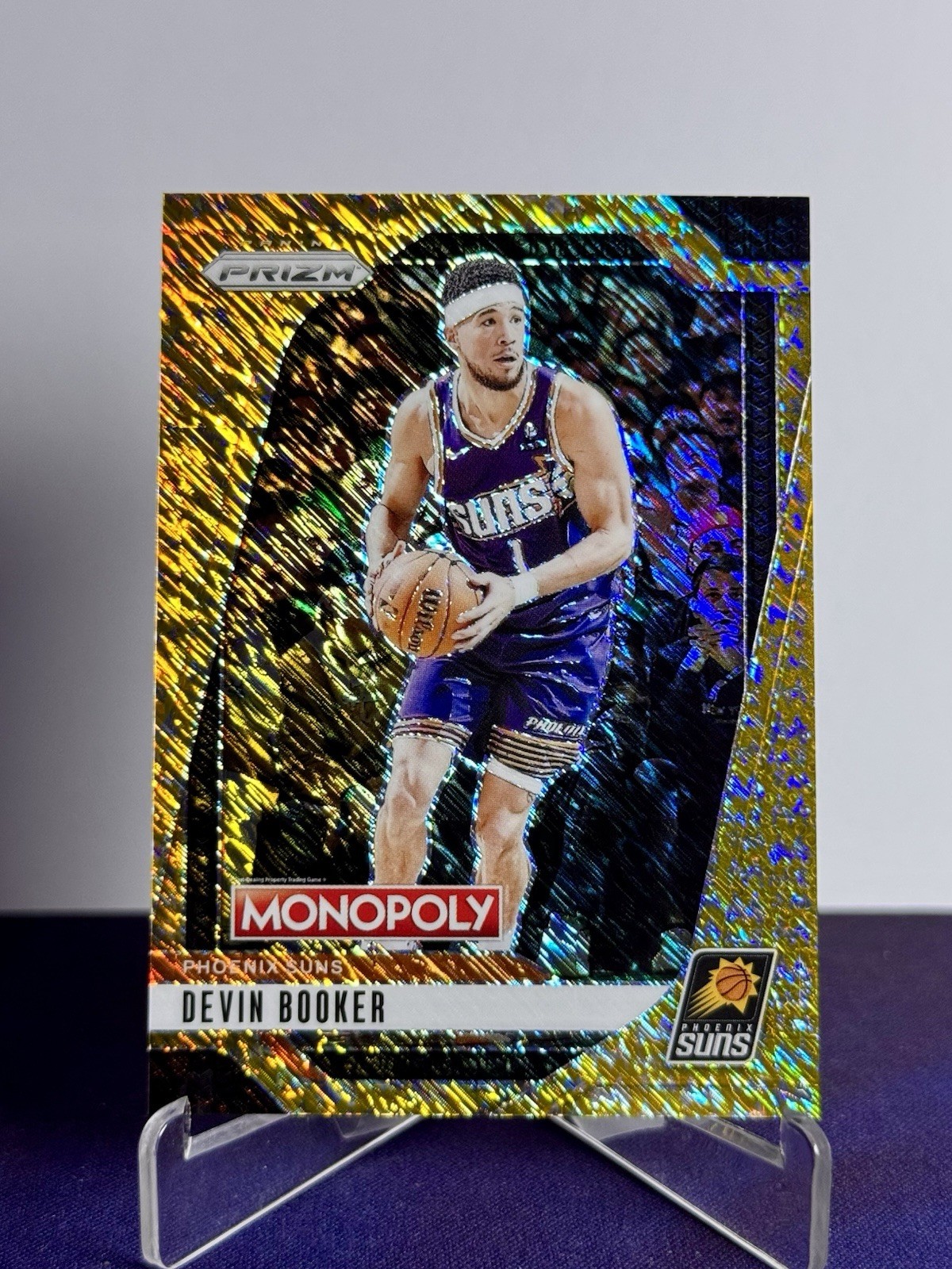 DEVIN BOOKER #77 - 2024-25 Monopoly Prizm NBA Gold Millionaire Shimmer /500