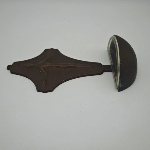 Weihwasserbecken Messing Mid Century Modern Vintage Kreuz Wandmontage 15 cm Chri - Picture 6 of 7