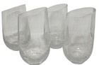Pier 1 Crackle Glass Tumblers Angled Slant Rim Highball Six Inches Set of Four