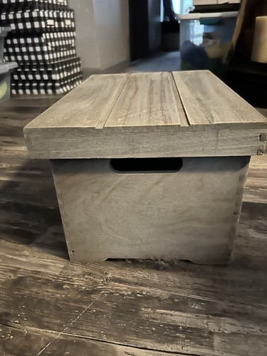 Lot of 2 Rae Dunn Wooden Country/Primitive Grey Boxes: Things & Etc. - Picture 5 of 10