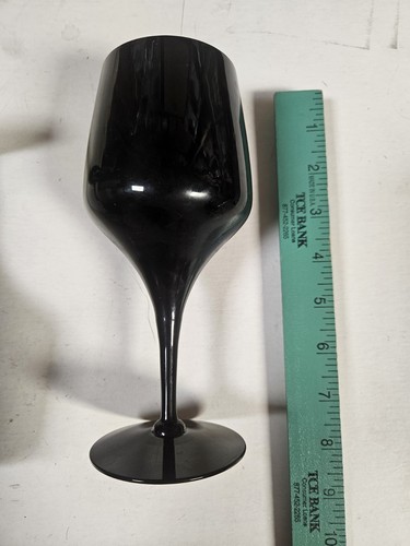 Vintage schwarze Stielgläser Weingläser Vision von Mergontown 70er Jahre 2er Set - Bild 2 von 4