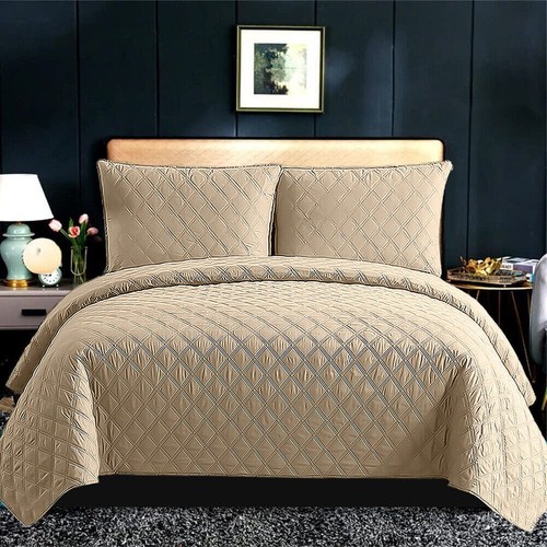 Juego de ropa de cama edredón acolchado en relieve de 3 piezas cama reversible king - Imagen 4 de 58