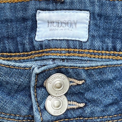 HUDSON CROXLEY MID THIGH CUFFED SHORT WOMEN’S sz 27 Distressed Destructed Denim - Picture 2 of 11