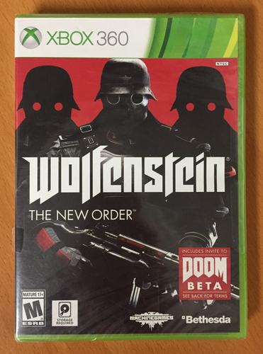 NEW sealed WOLFENSTEIN The New Order XBOX 360 Bethesda LIVE X360 Doom Beta - Picture 1 of 4