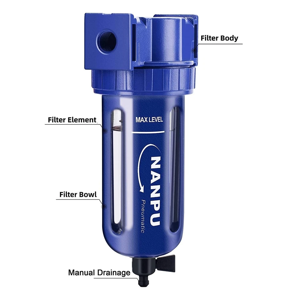 Comprehensive 1/2" NPT Air Filter System with Easy Installation & Manual Drain - Image 4 of 4