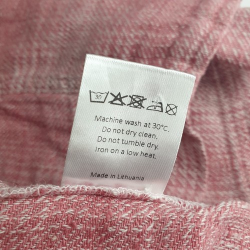 Sahara Peach Pink Check Linen Kimono Style Jacket Box Fit Size 16 18 Lagenlook - Picture 11 of 13
