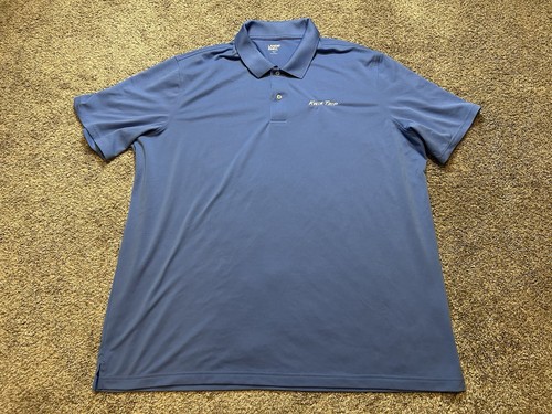 Lands' End Kwik Trip Shirt Mens XXLT Tall Blue Embroidered Logo Uniform SS Polo