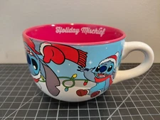 Disney Lilo & Stitch Holiday Mischief Large Soup Mug Cup Zrike Brands Christmas