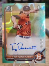 2022 BOWMAN CHROME TREY DOMBROSKI ASTROS AQUA LAVA REFRACTOR /199 RC ROOKIE AUTO