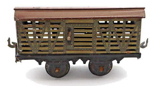 Bing Viehtransportwagen Verschlagwagen Spur 0 Blechbahn - Picture 2 of 3