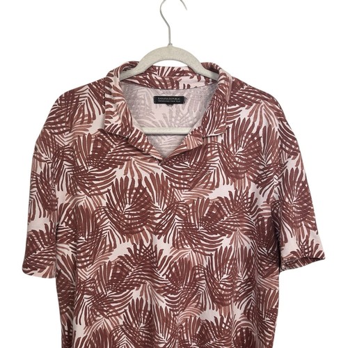 Banana Republic Mens Sz XL Red Floral Performance Pique Polo Shirt Hawaiian - Picture 2 of 7