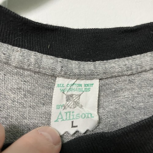 Vintage Allison Michigan State T-shirt Mens L Ringer Varsity Collegiate Gray - Picture 3 of 6