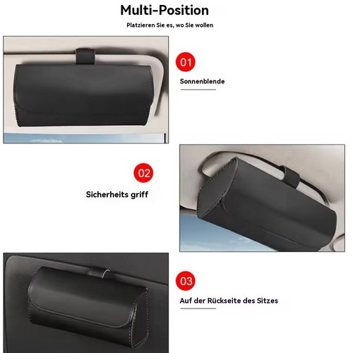 Auto Brille Box Universal Leder Sonnenbrille Fall Aufbewahrung halter Tasche - Bild 7 von 13