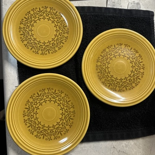 Three Fiesta Marigold Salad Plates 6-3/8