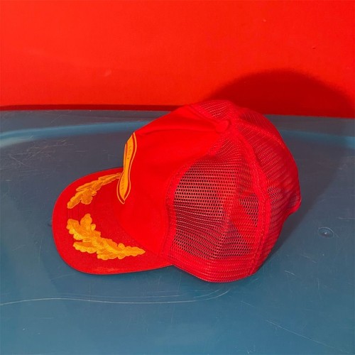 De colección Antiguo Reliable Casualty Co Rojo Snapback Camionero Sombrero Gorra de Malla - Imagen 3 de 6